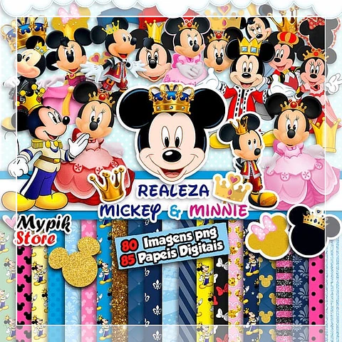 Kit Digital Store Realeza Mickey e Minnie 127