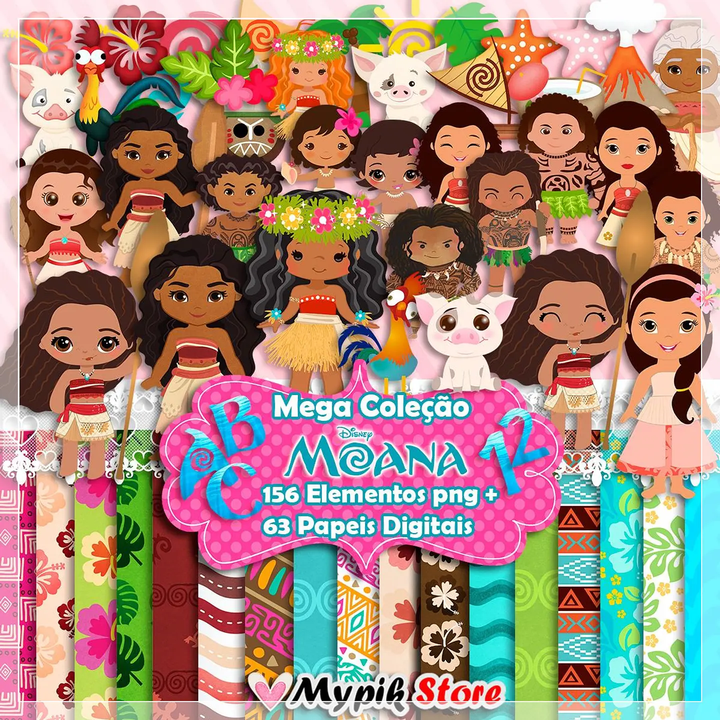 Kit Digital Store Moana Mega Coleção 120 1