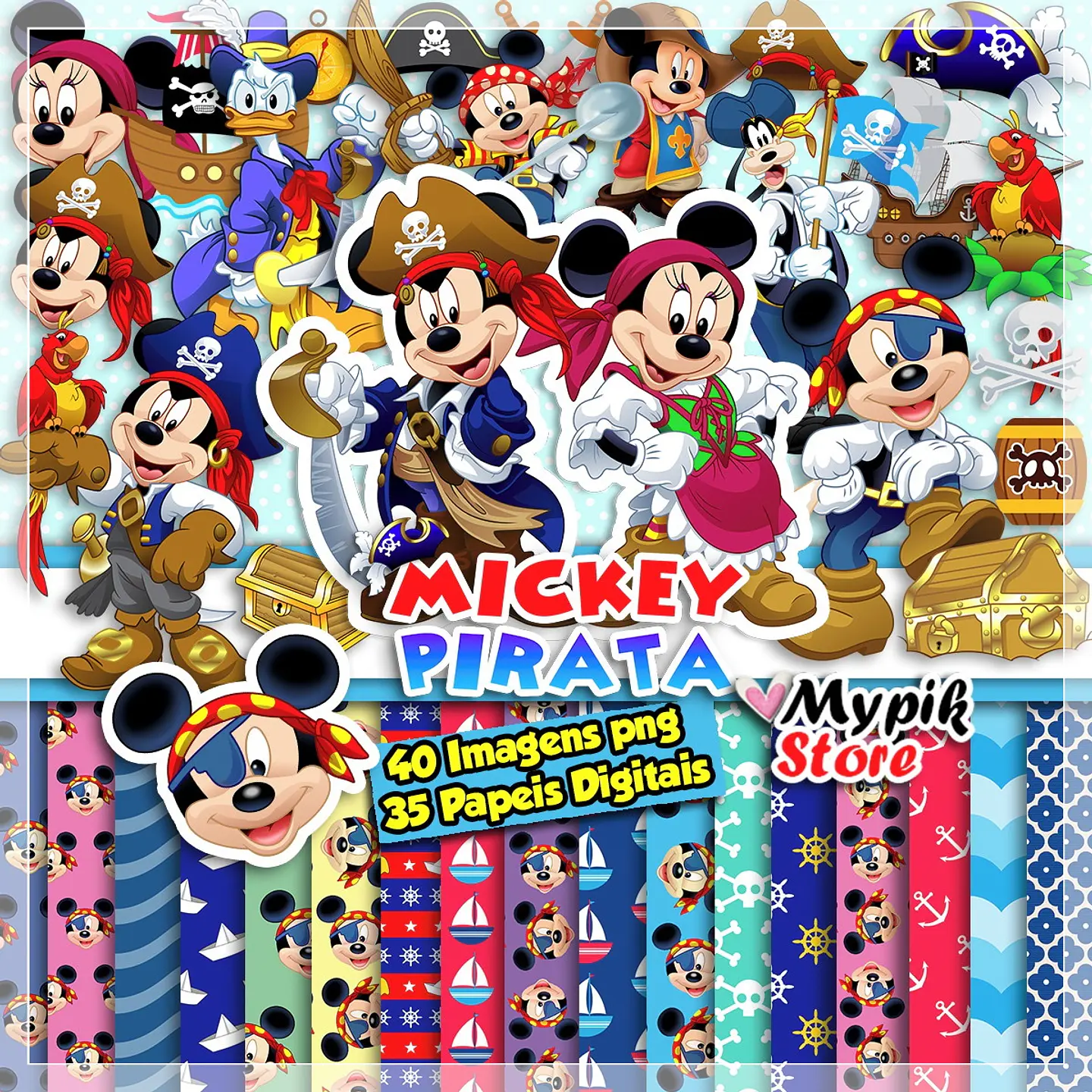 Kit Digital Store Mickey Pirata 117 1
