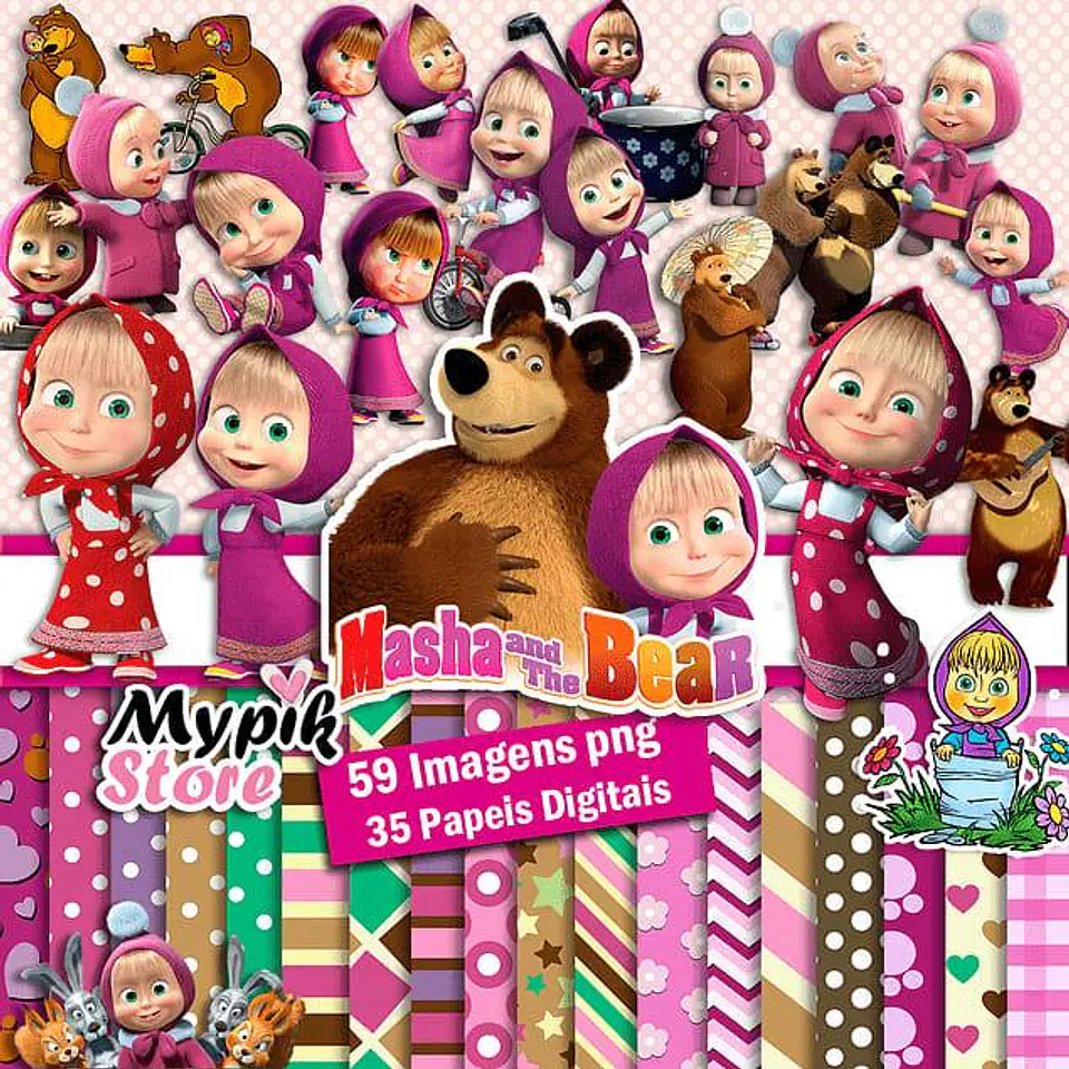 Kit Digital Masha e o Urso 58 1