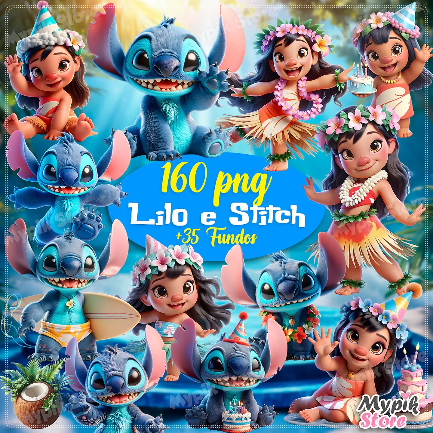 Kit Digital Lilo e Stitch 3d 49 1