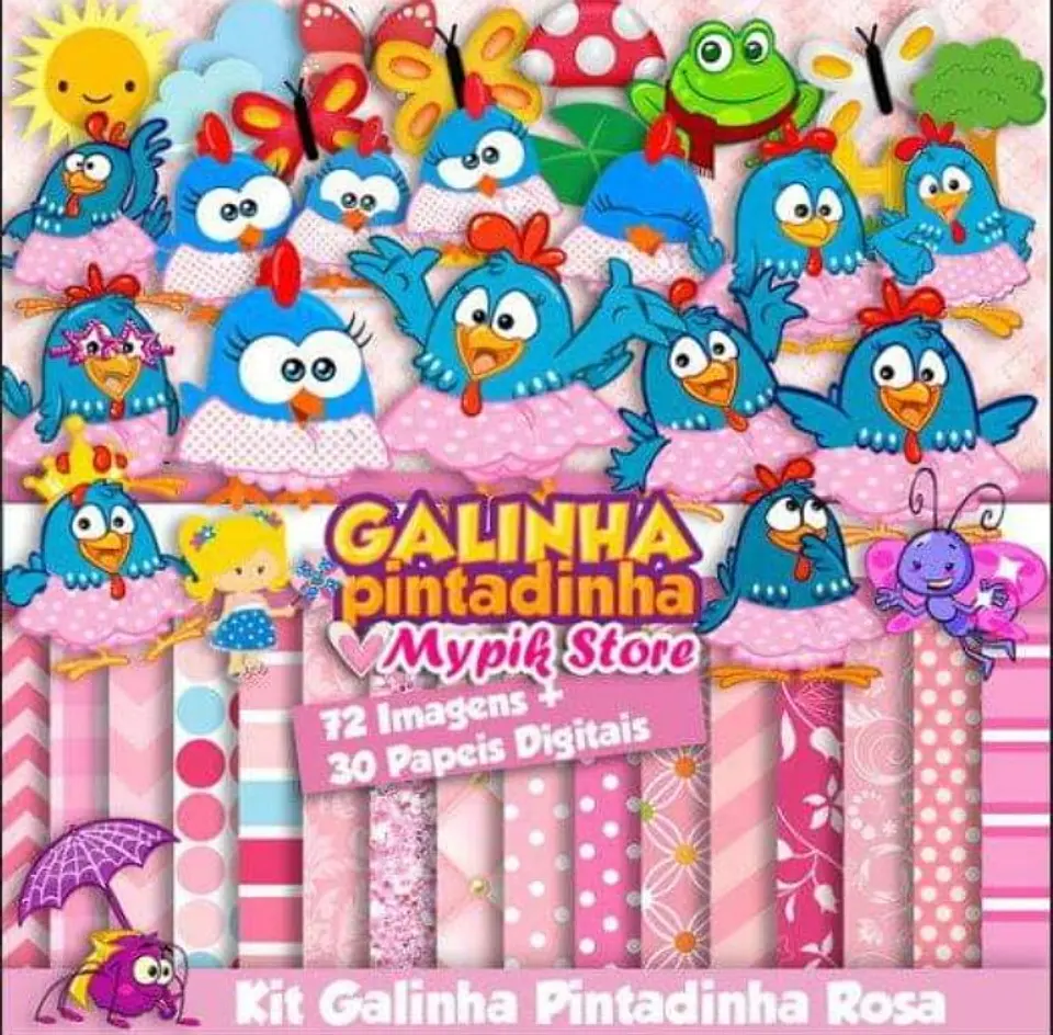 Kit Digital Galinha Pintadinha Rosa 37 1