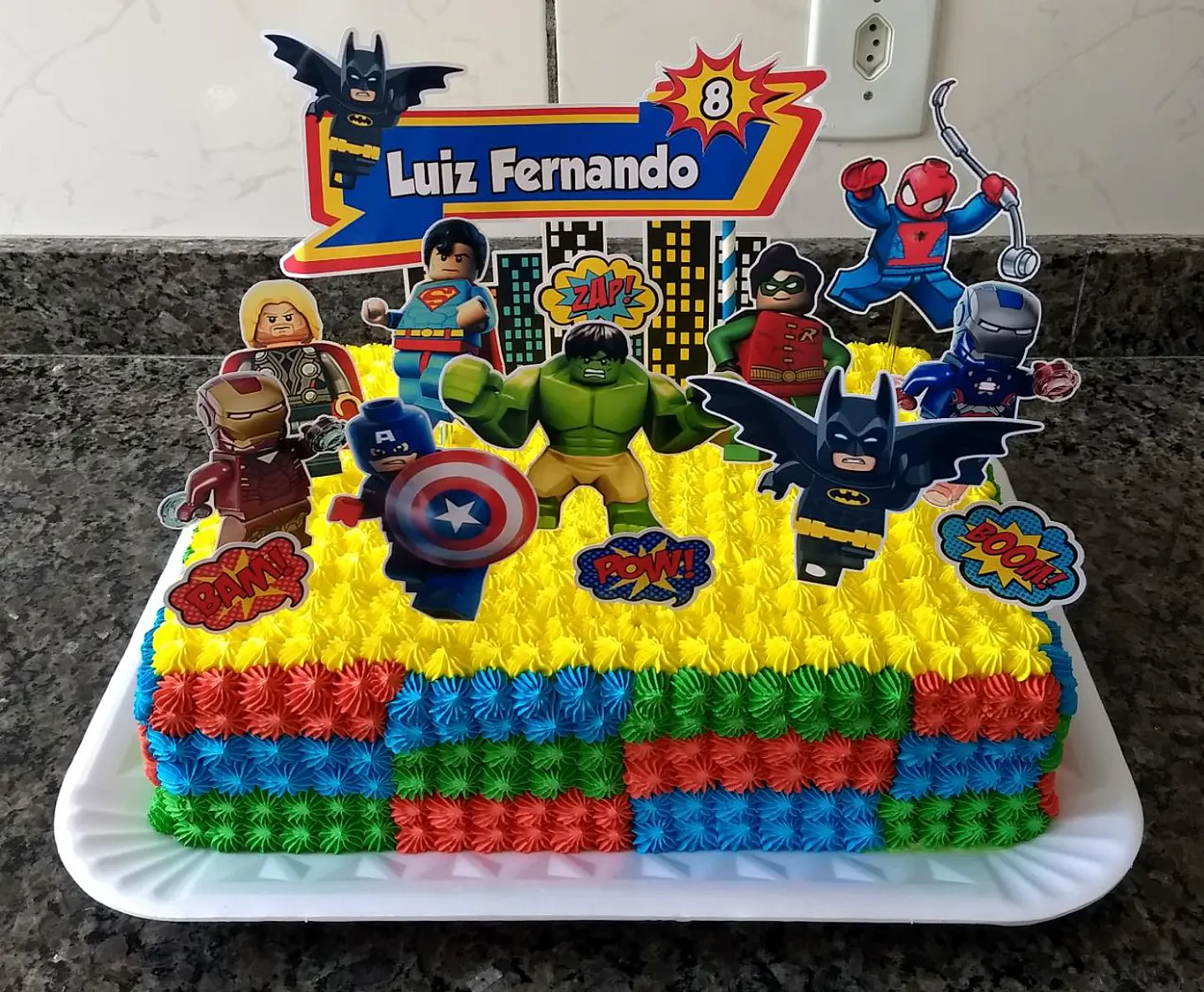 Arquivo de Corte Topo de Bolo Heróis Lego 1 1