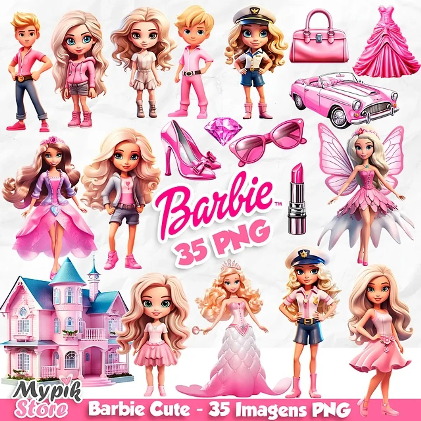 Kit Digital Barbie Cute 10 1