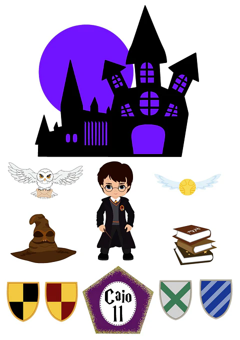 Arquivo de Corte Topo de Bolo Harry Potter Cute Baby 19