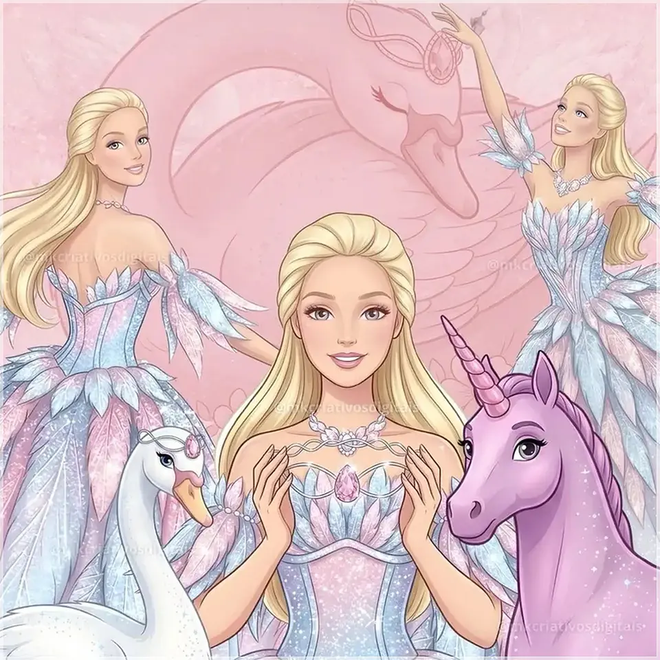 Kit Digital Barbie Lago dos Cisnes 145 1