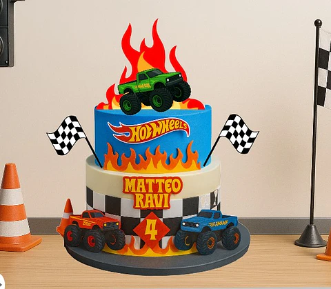 Arquivo de Corte Topo de Bolo Hot Wheels Monster Trucks 5