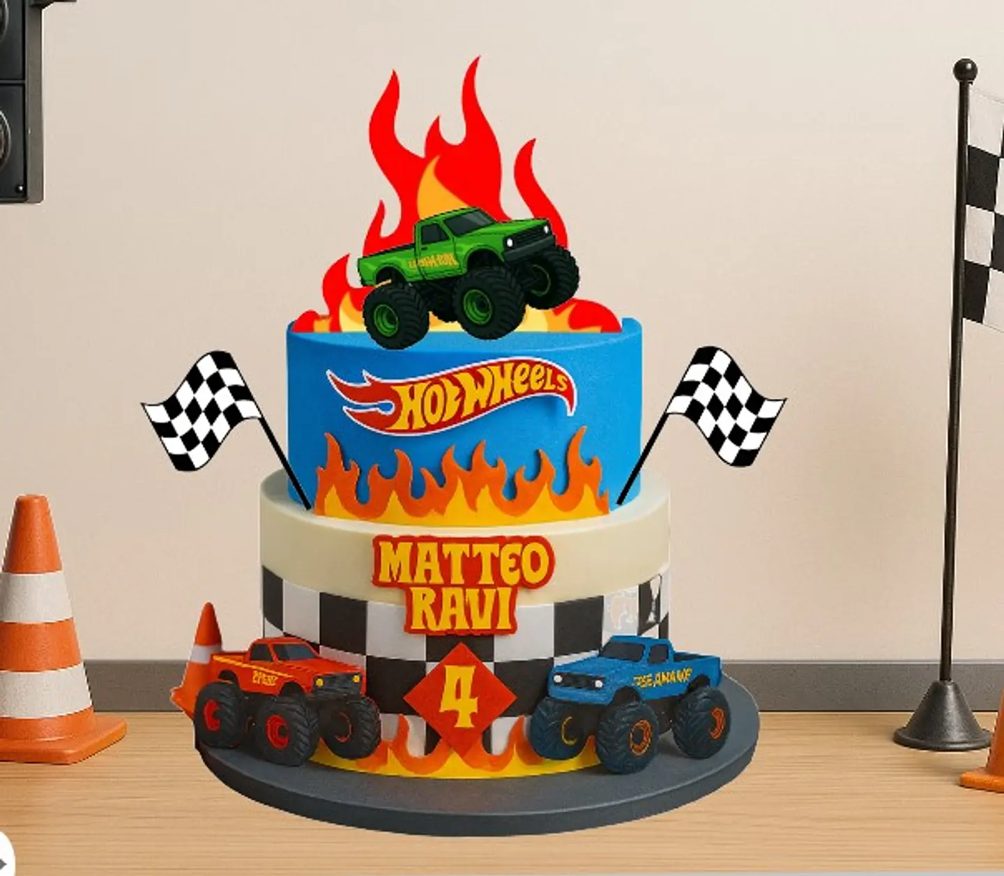 Arquivo de Corte Topo de Bolo Hot Wheels Monster Trucks 5 1