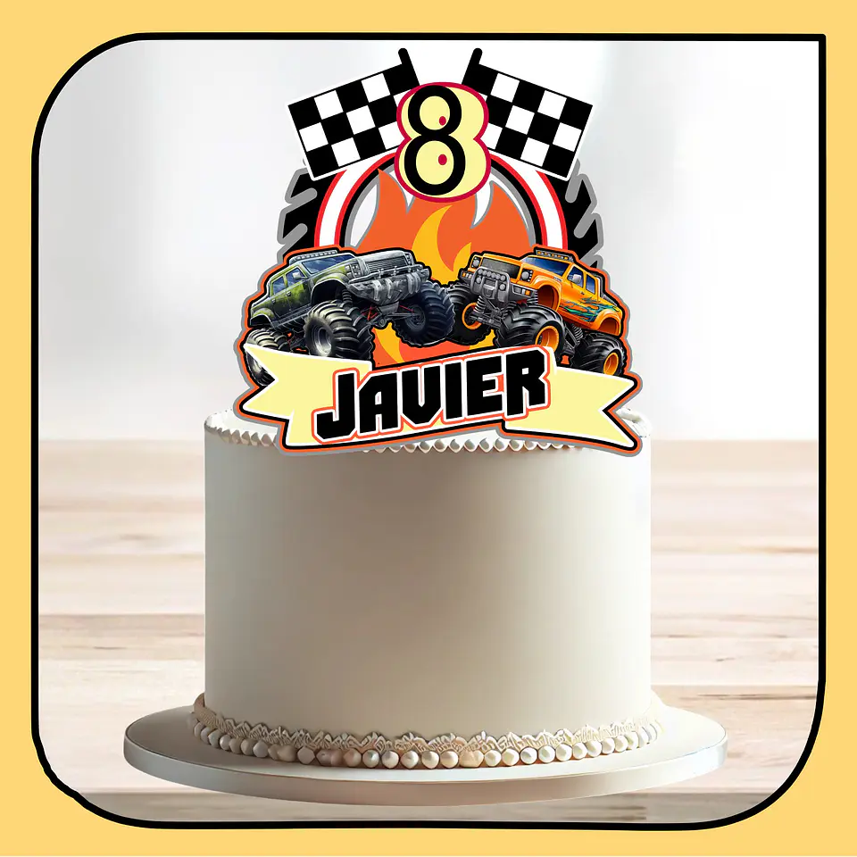 Arquivo de Corte Topo de Bolo Hot Wheels Monster Trucks 3 1