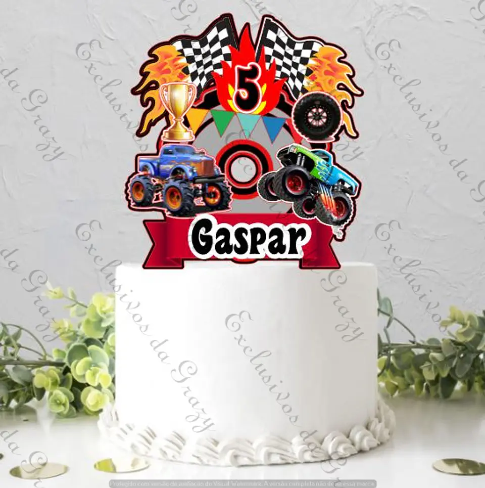 Arquivo de Corte Topo de Bolo Hot Wheels Monster Trucks 2 1