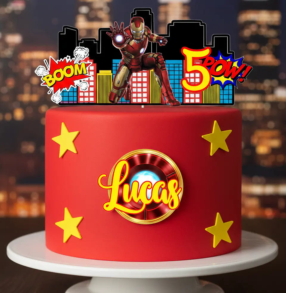 Arquivo de Corte Topo de Bolo Homem de Ferro Iron Man 12 1