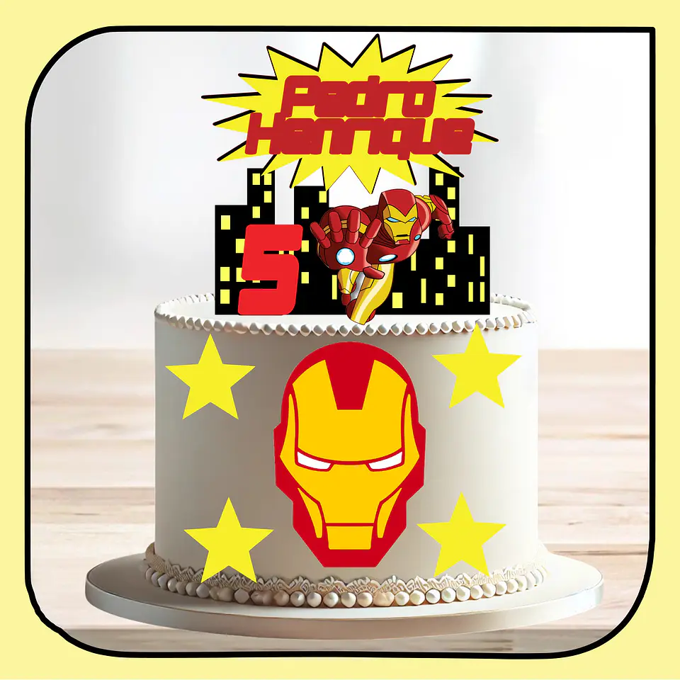 Arquivo de Corte Topo de Bolo Homem de Ferro Iron Man 11 1