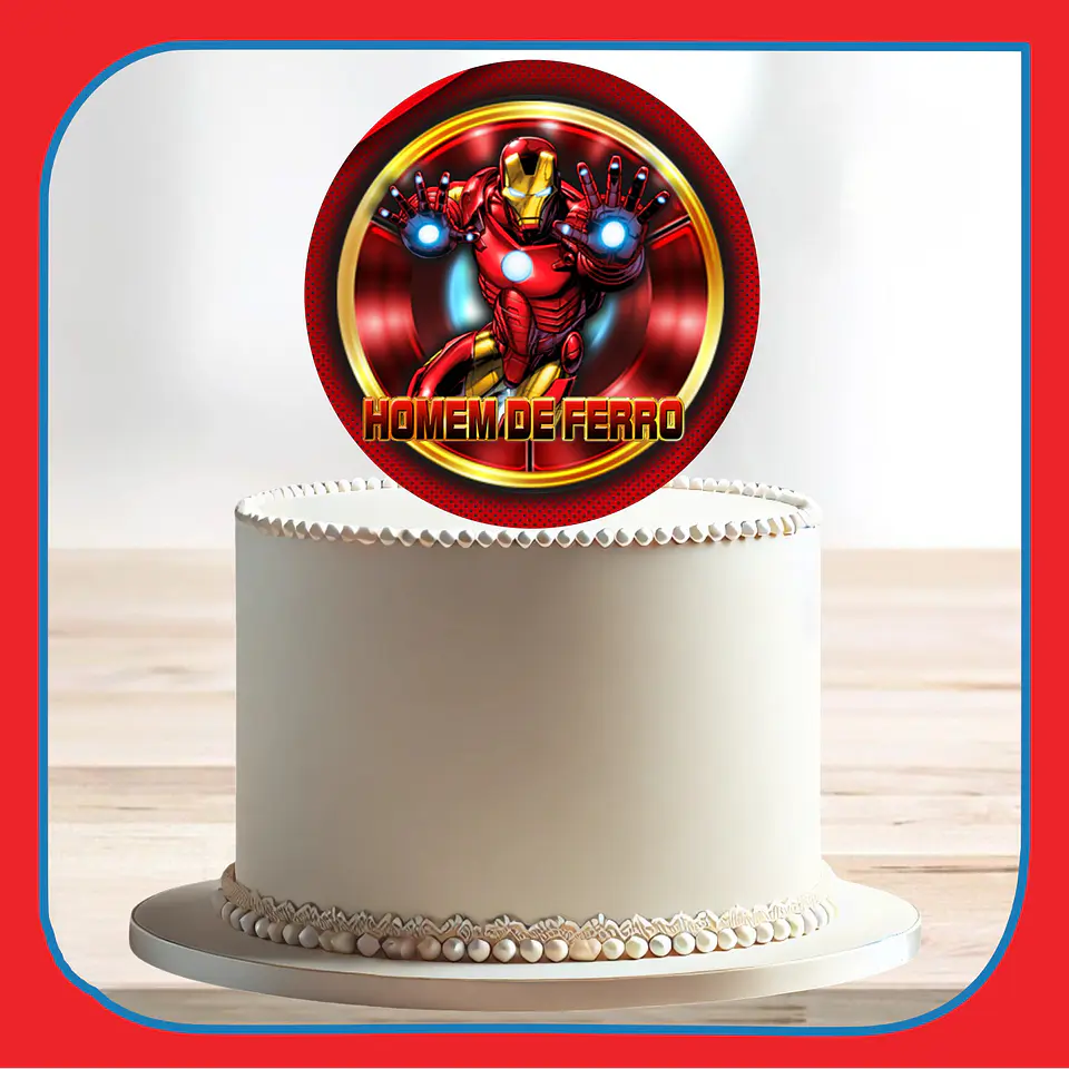 Arquivo de Corte Topo de Bolo Homem de Ferro Iron Man 9 1
