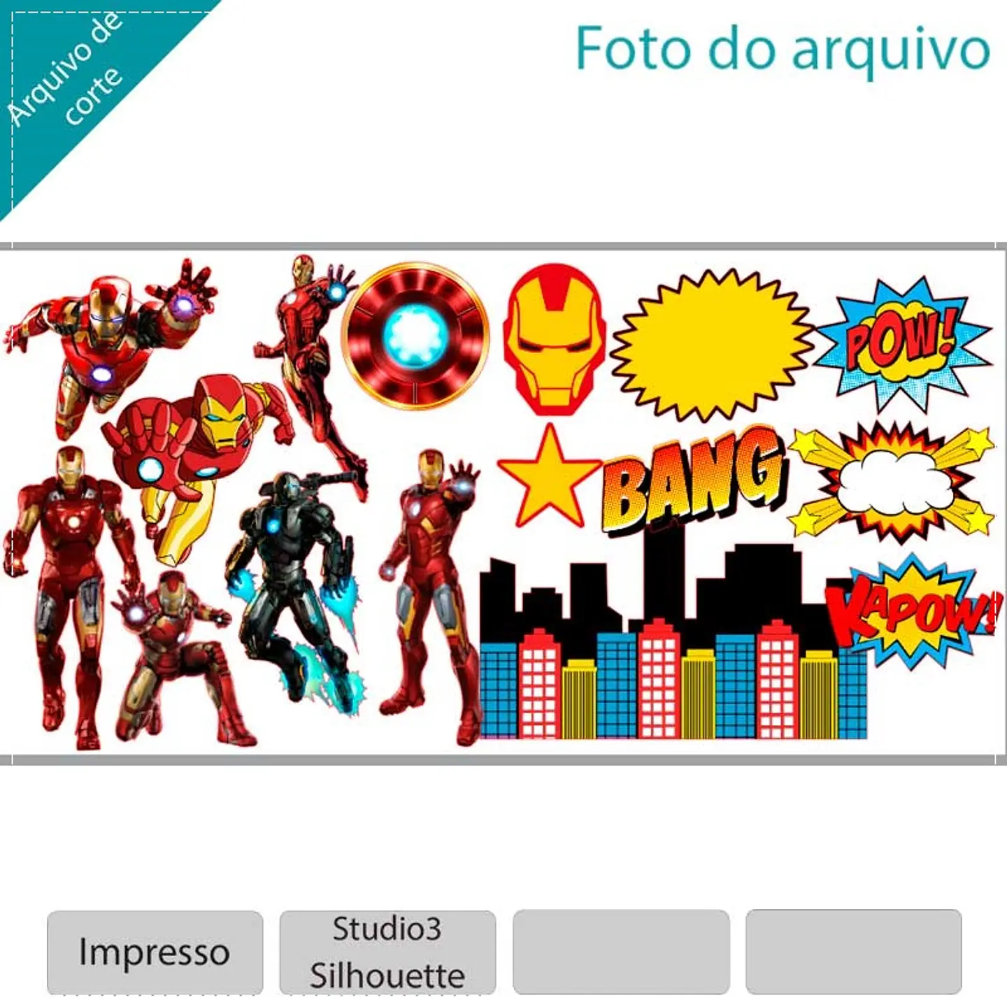 Arquivo de Corte Topo de Bolo Homem de Ferro Iron Man 8 1