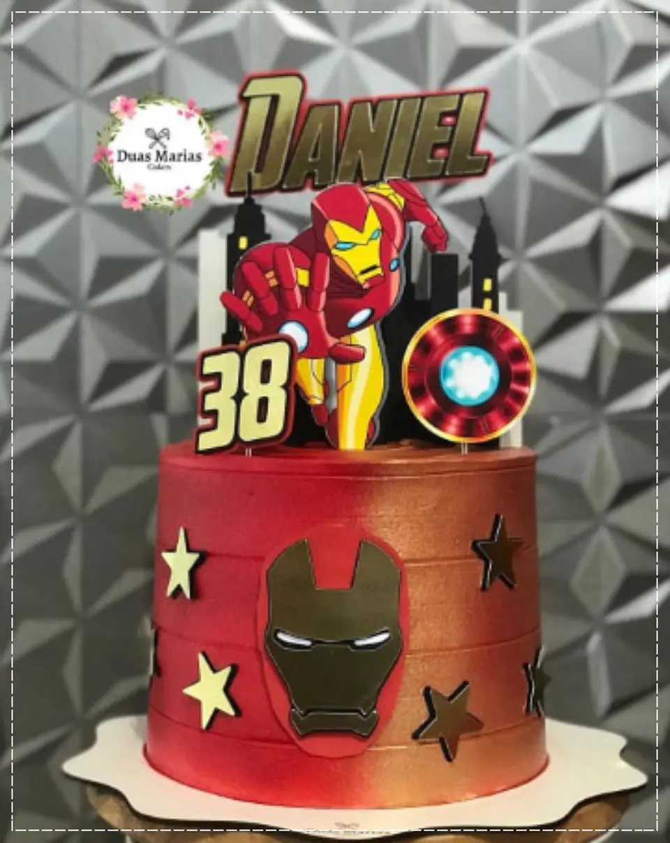 Arquivo de Corte Topo de Bolo Homem de Ferro Iron Man 7 1