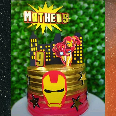 Arquivo de Corte Topo de Bolo Homem de Ferro Iron Man 4