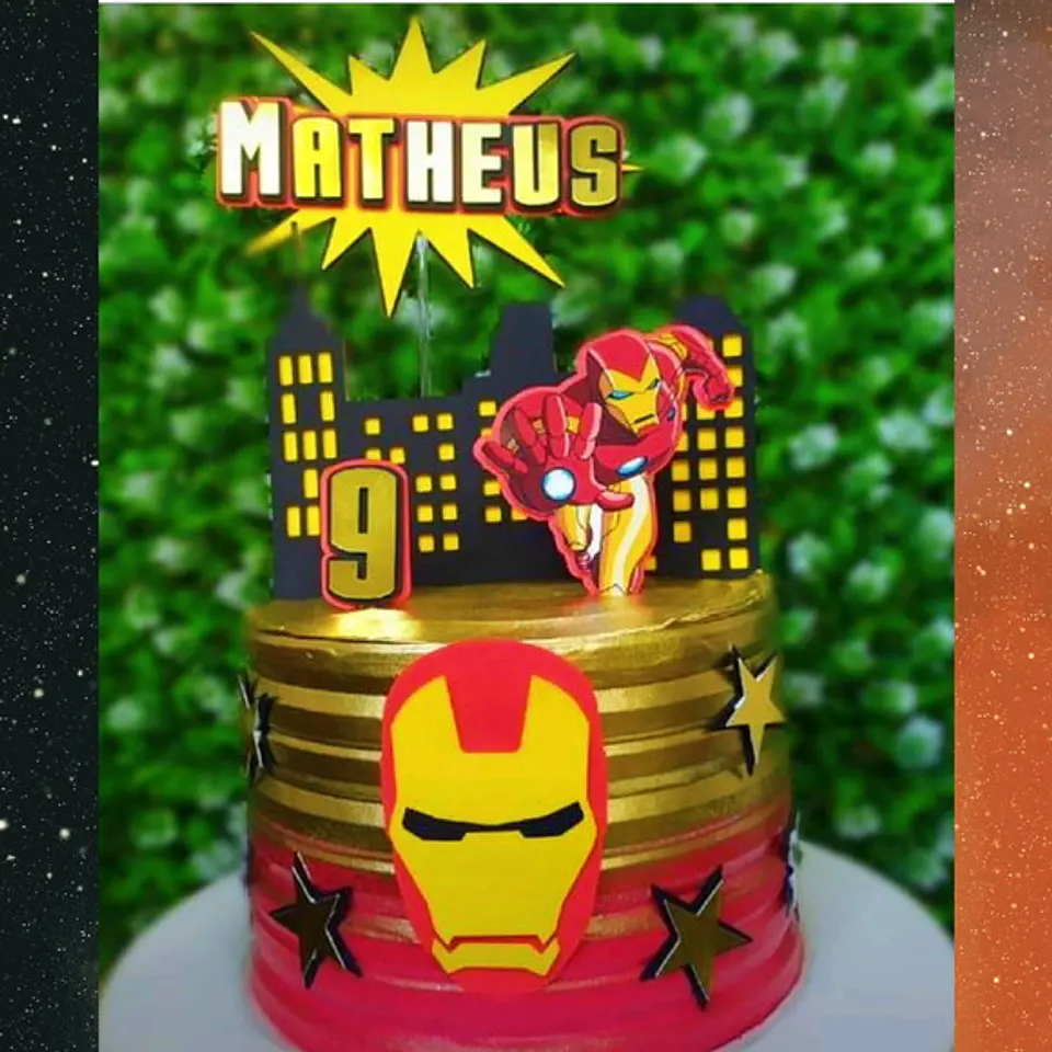 Arquivo de Corte Topo de Bolo Homem de Ferro Iron Man 4 1