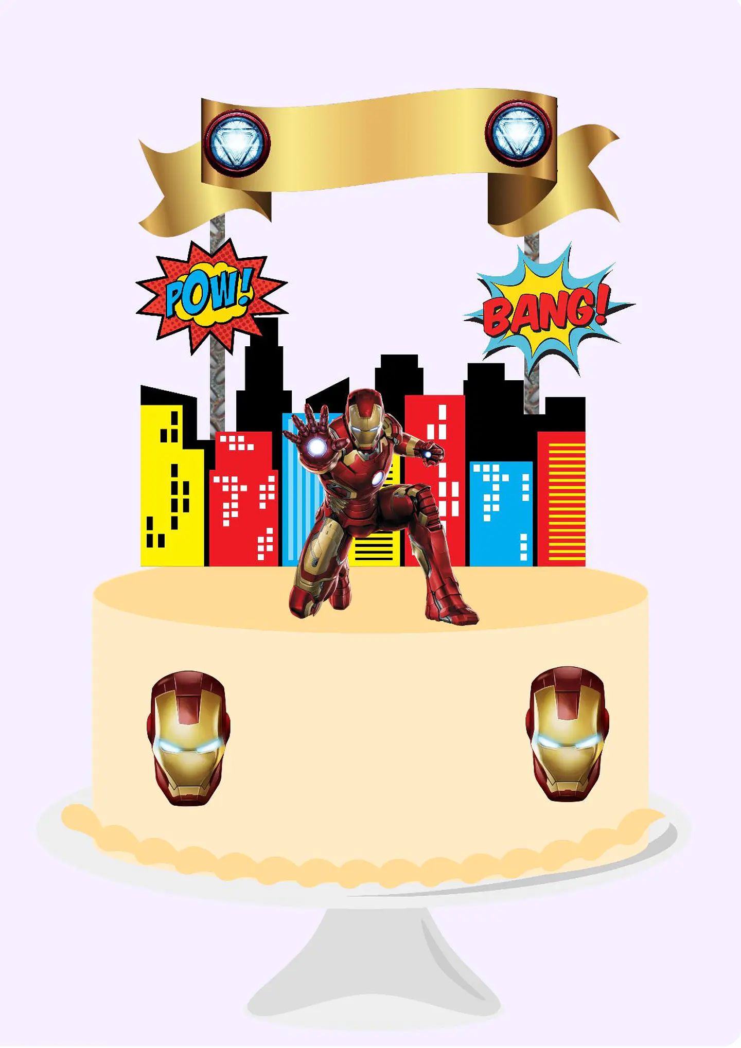 Arquivo de Corte Topo de Bolo Homem de Ferro Iron Man 2 1
