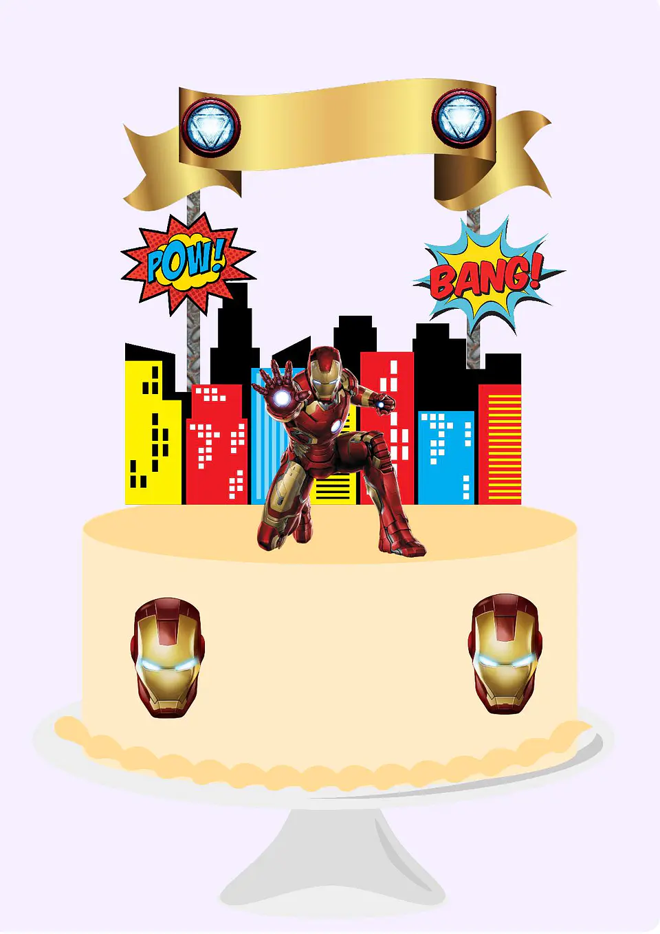 Arquivo de Corte Topo de Bolo Homem de Ferro Iron Man 2 1