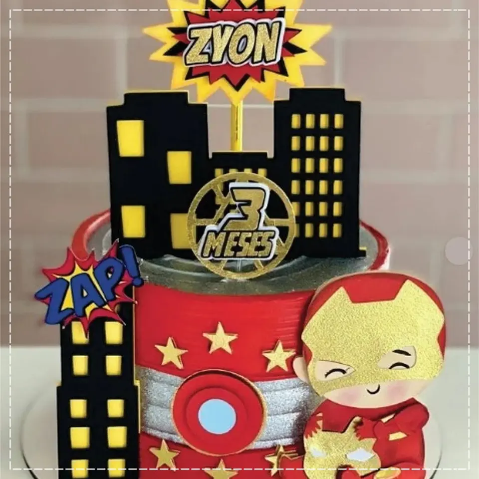 Arquivo de Corte Topo de Bolo Homem de Ferro Iron Man 1 1