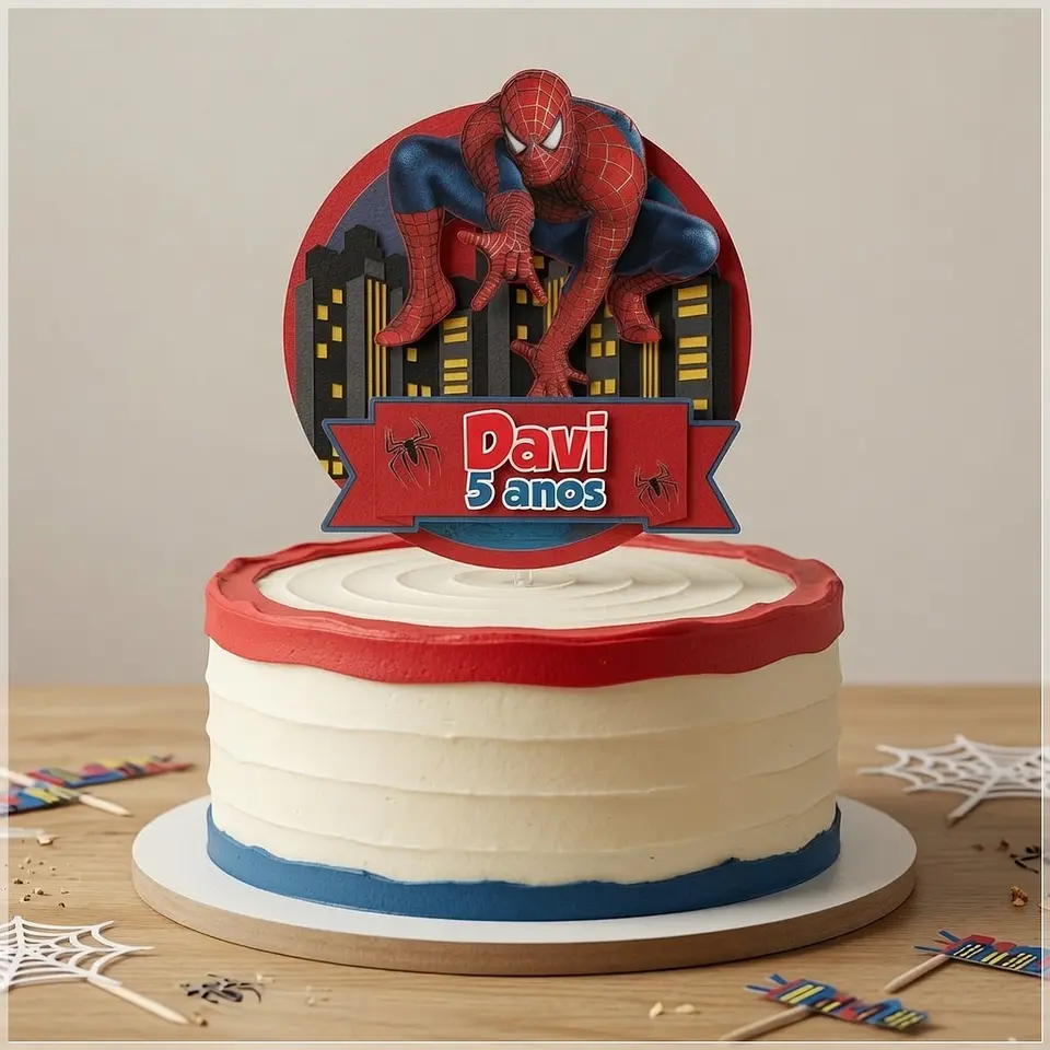 Arquivo de Corte Topo de Bolo Homem Aranha Spider Man 66 1