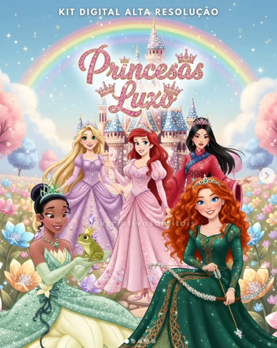 Kit Digital Princesas Luxo Adultas 112 1