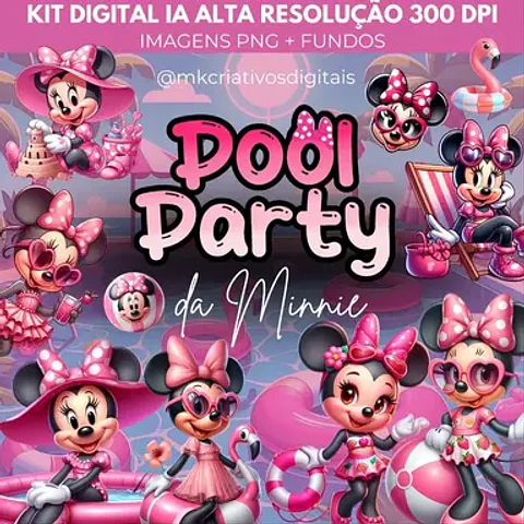 Kit Digital Pool Party Minnie 111