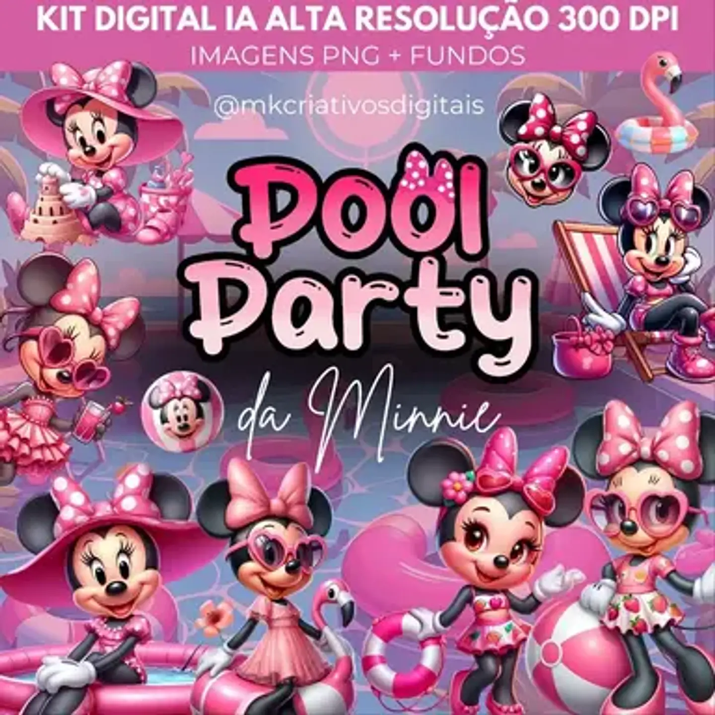 Kit Digital Pool Party Minnie 111 1