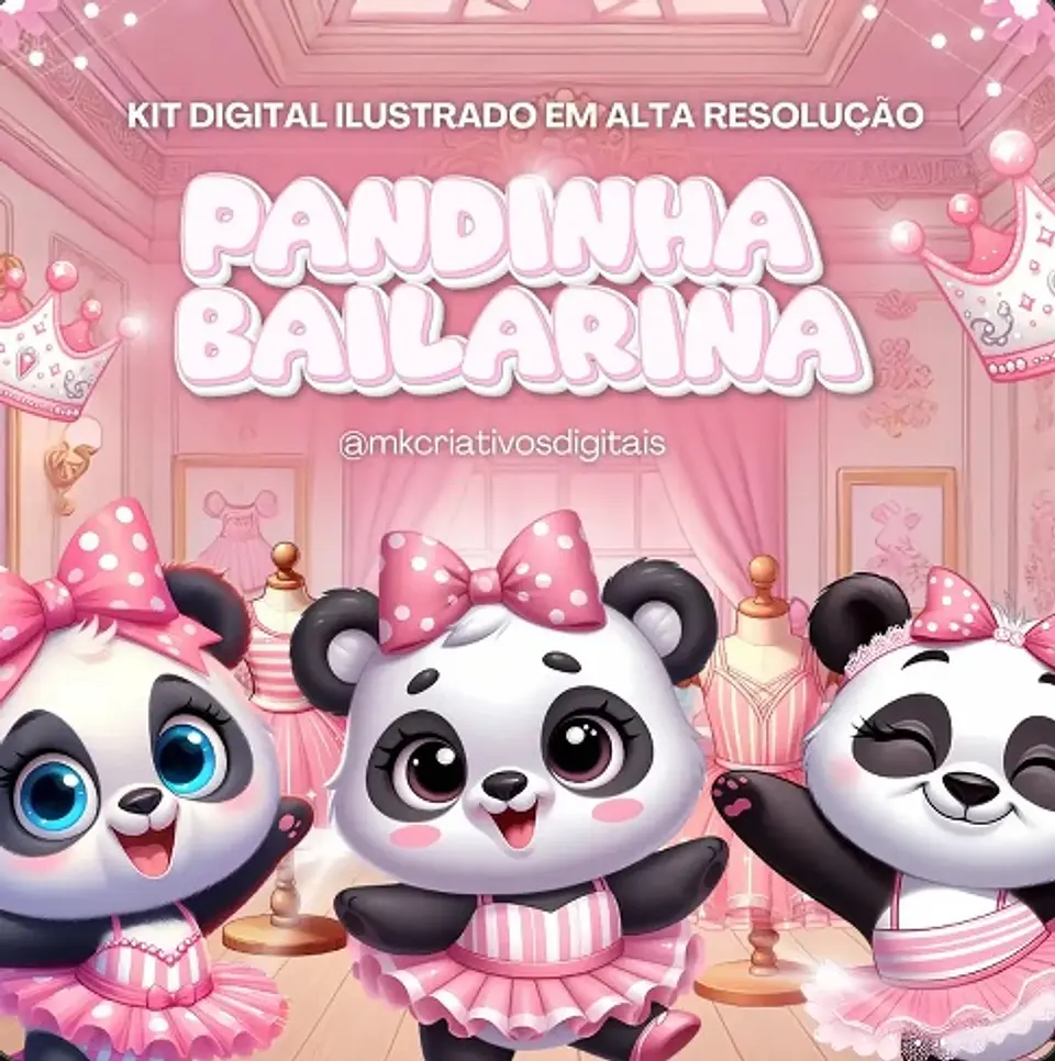 Kit Digital Pandinha Bailarina 105 1