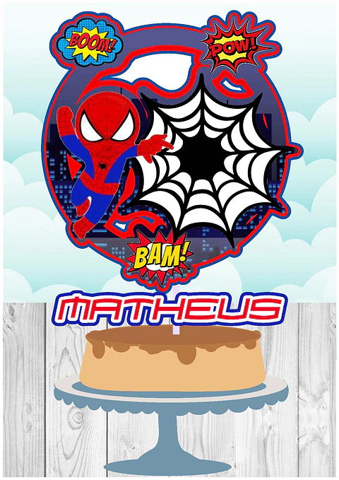 Arquivo de Corte Topo de Bolo Homem Aranha Spider Man 39