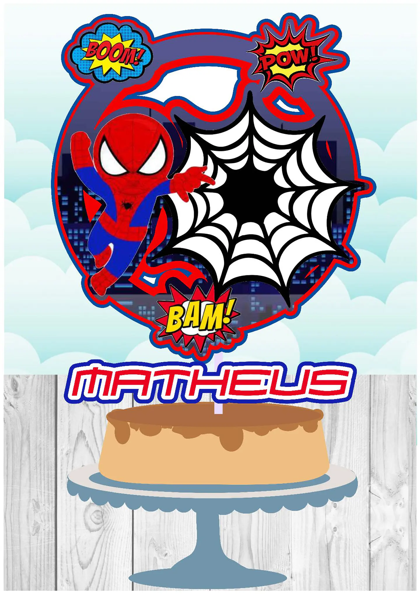 Arquivo de Corte Topo de Bolo Homem Aranha Spider Man 39 1