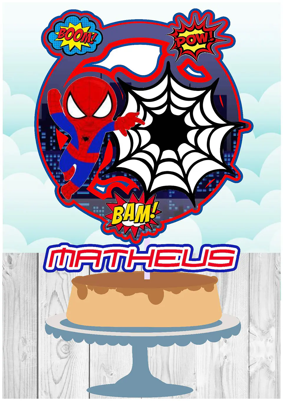 Arquivo de Corte Topo de Bolo Homem Aranha Spider Man 39 1