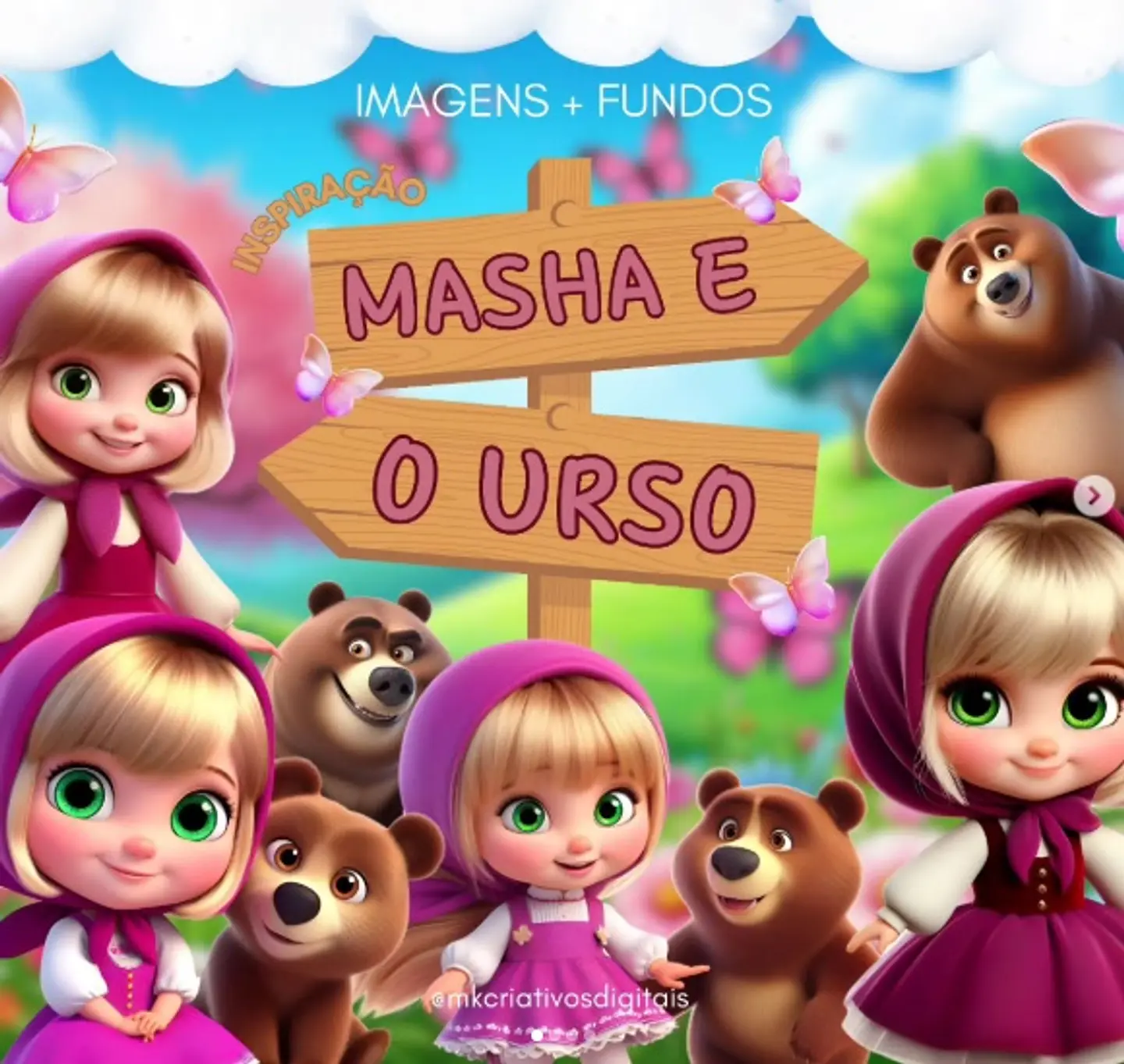 Kit Digital Masha e o Urso 79 1