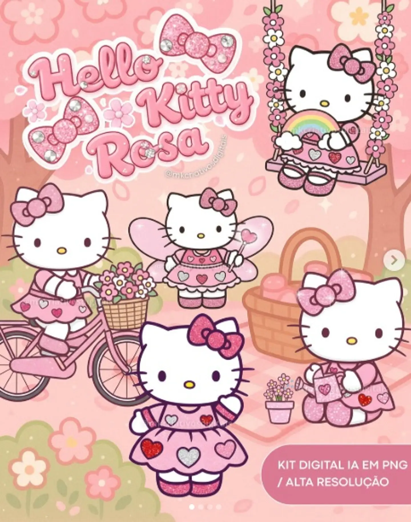 Kit Digital Hello Kitty Rosa 62 1