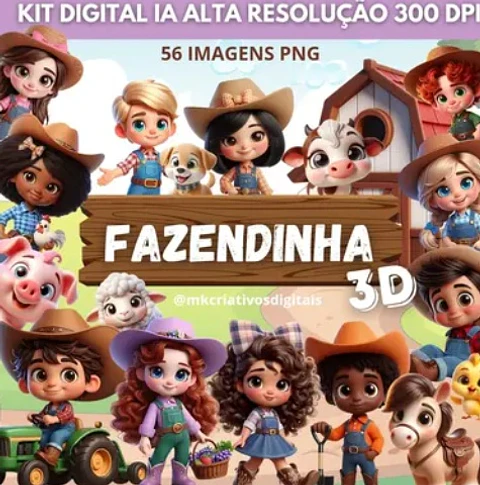 Kit Digital Fazendinha 3d 49
