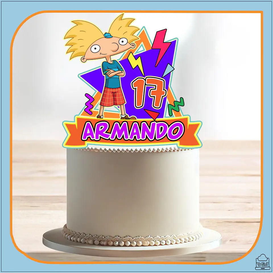 Arquivo de Corte Topo de Bolo Hey Arnold 1 1