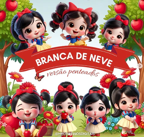 Kit Digital Branca de Neve Versão Penteados 25