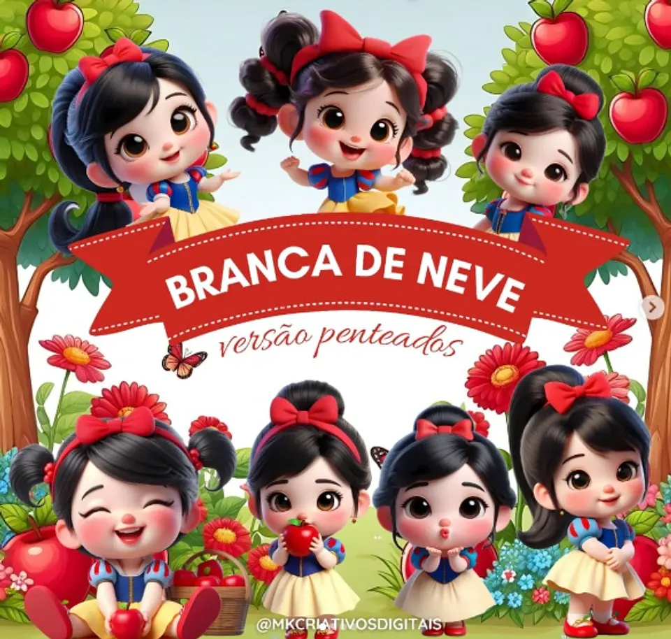 Kit Digital Branca de Neve Versão Penteados 25 1
