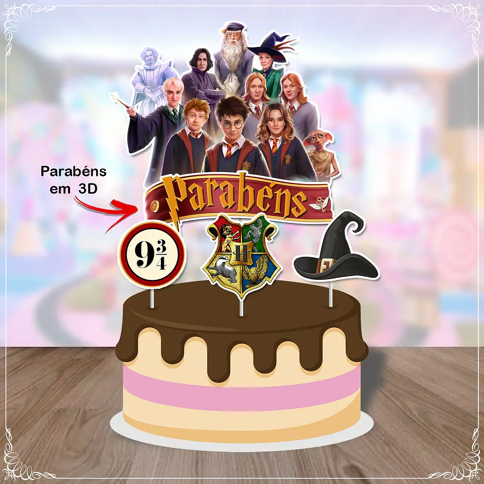 Arquivo de Corte Topo de Bolo Harry Potter 3 1