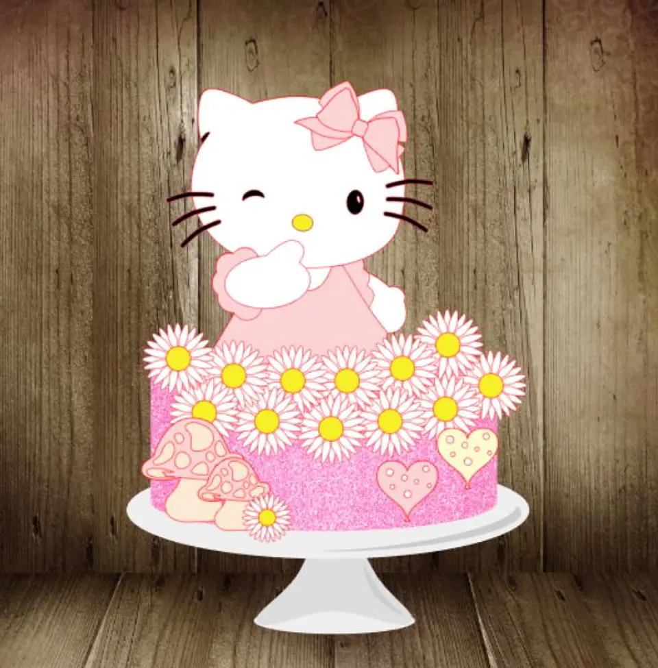 Arquivo de Corte Topo de Bolo Hello Kitty 13 1