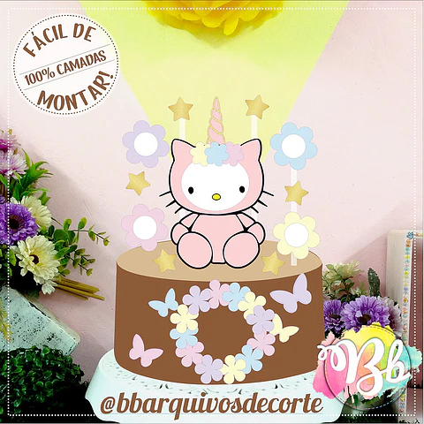 Arquivo de Corte Topo de Bolo Hello Kitty 12