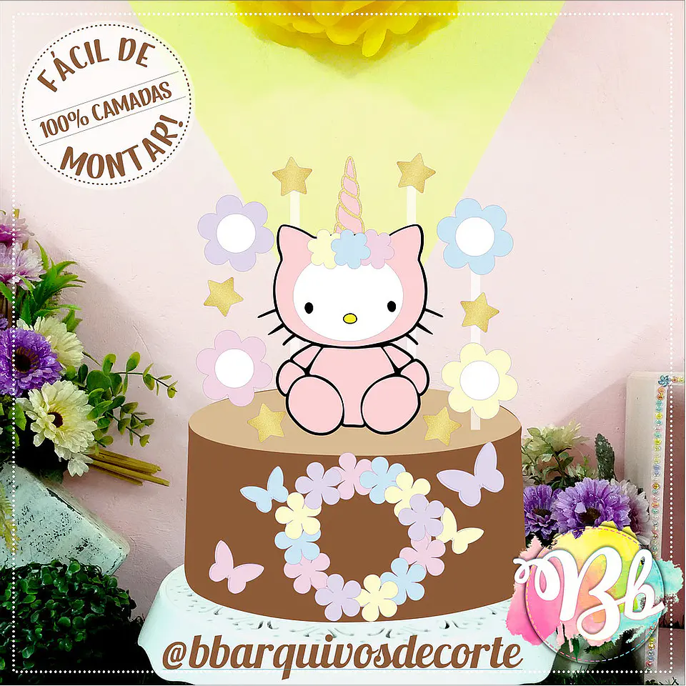 Arquivo de Corte Topo de Bolo Hello Kitty 12 1