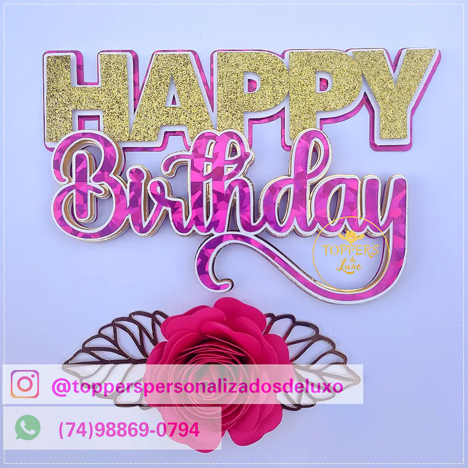 Arquivo de Corte Topo de Bolo Happy Birthday 80 1