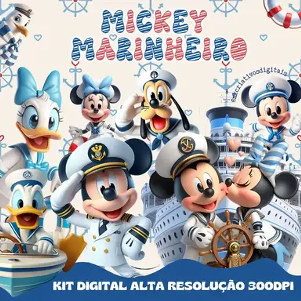 Kit Digital Mickey Marinheiro 82 1