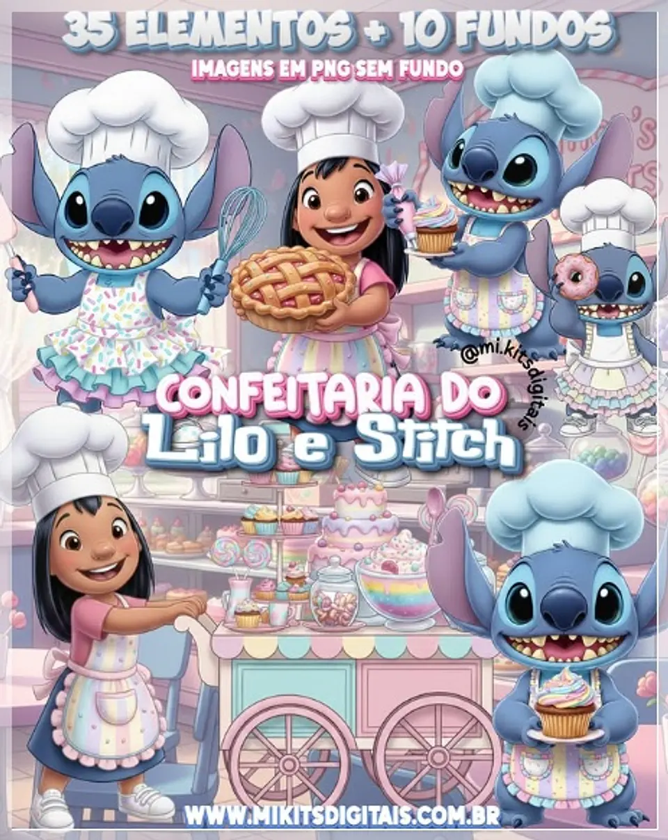 Kit Digital Lilo e Stitch Confeitaria 45 1