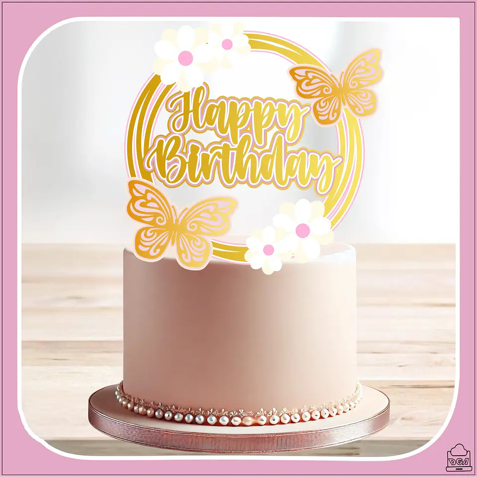 Arquivo de Corte Topo de Bolo Happy Birthday 105 1
