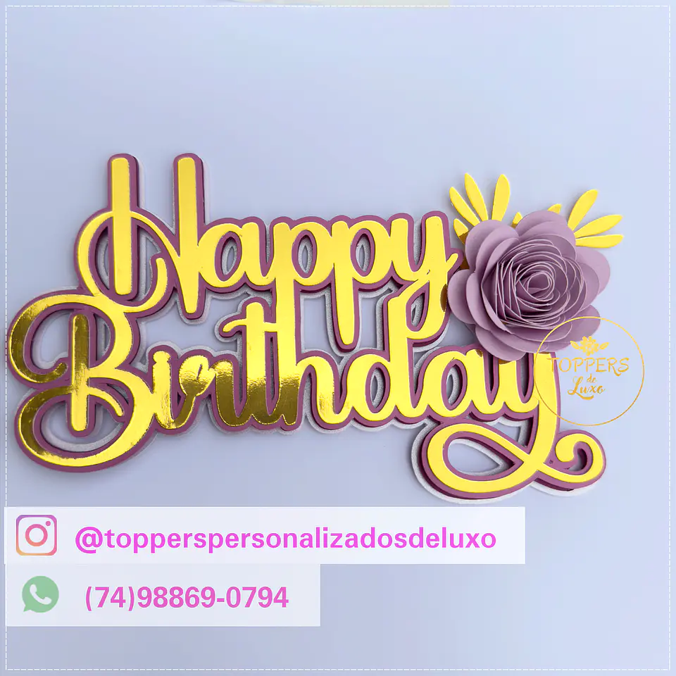 Arquivo de Corte Topo de Bolo Happy Birthday 79 1