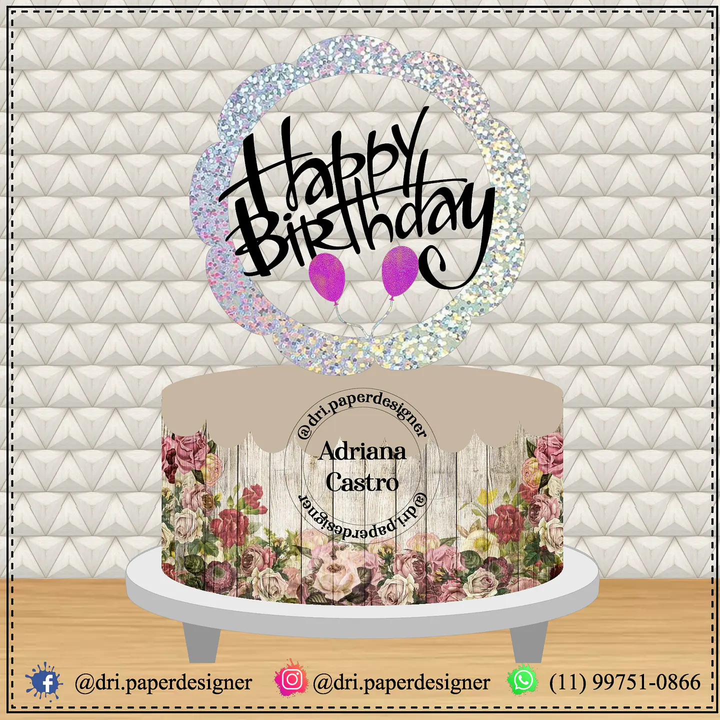 Arquivo de Corte Topo de Bolo Happy Birthday 48 1