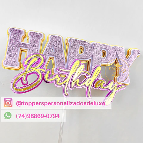 Arquivo de Corte Topo de Bolo Happy Birthday 39