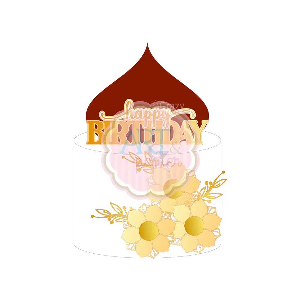 Arquivo de Corte Topo de Bolo Happy Birthday 38 1